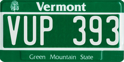 VT license plate VUP393