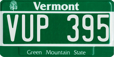 VT license plate VUP395