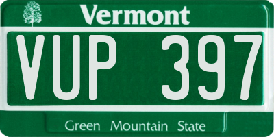 VT license plate VUP397