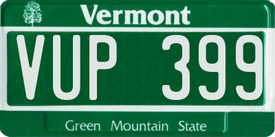 VT license plate VUP399
