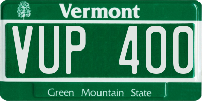 VT license plate VUP400