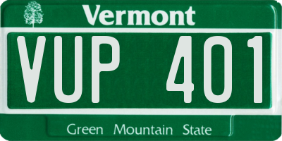 VT license plate VUP401
