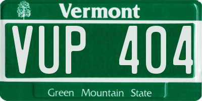 VT license plate VUP404