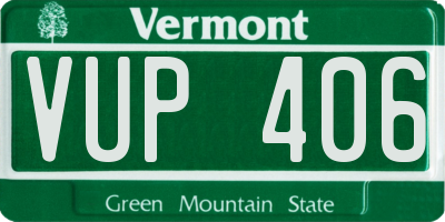 VT license plate VUP406