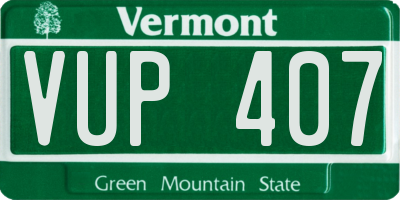 VT license plate VUP407