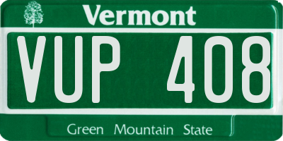 VT license plate VUP408
