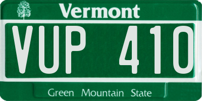 VT license plate VUP410