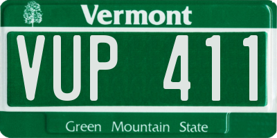 VT license plate VUP411