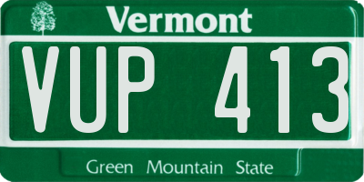 VT license plate VUP413