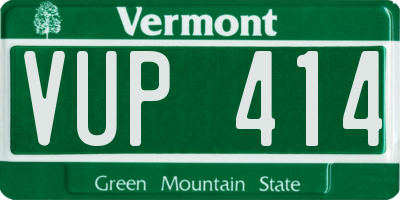 VT license plate VUP414
