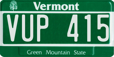 VT license plate VUP415