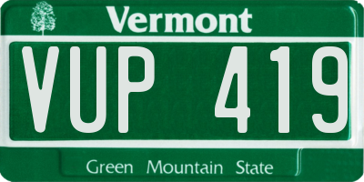VT license plate VUP419