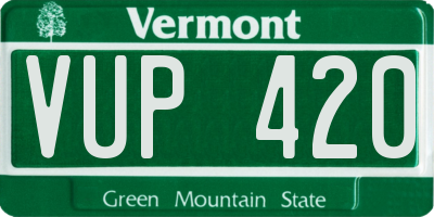 VT license plate VUP420