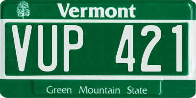 VT license plate VUP421