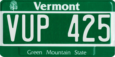 VT license plate VUP425