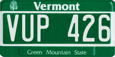 VT license plate VUP426