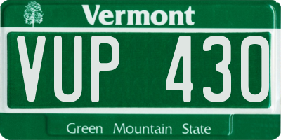 VT license plate VUP430