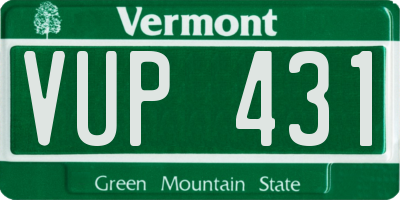 VT license plate VUP431