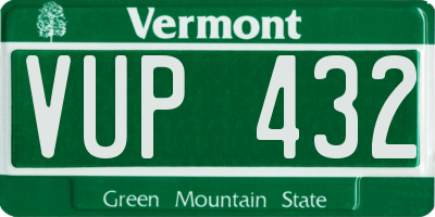 VT license plate VUP432