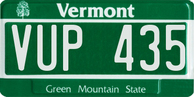 VT license plate VUP435