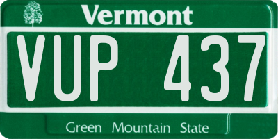 VT license plate VUP437