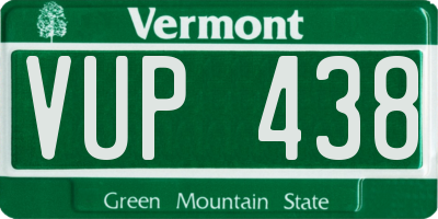 VT license plate VUP438