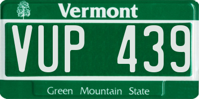VT license plate VUP439