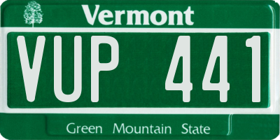 VT license plate VUP441