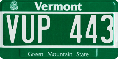VT license plate VUP443