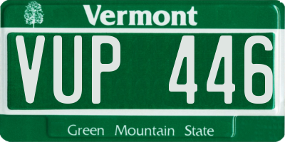VT license plate VUP446