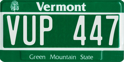 VT license plate VUP447