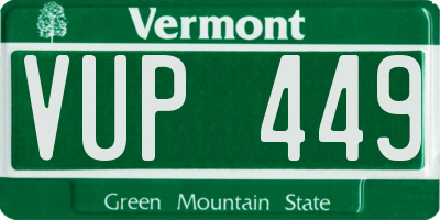VT license plate VUP449