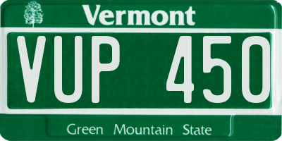 VT license plate VUP450