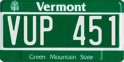 VT license plate VUP451
