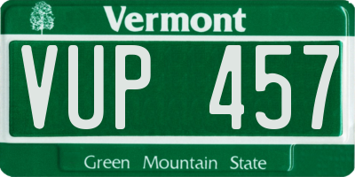 VT license plate VUP457