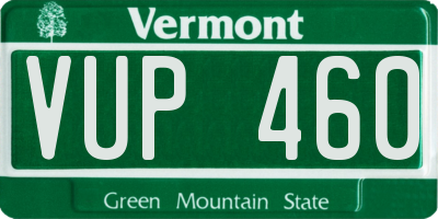 VT license plate VUP460