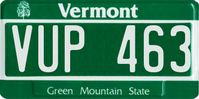 VT license plate VUP463