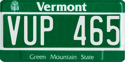 VT license plate VUP465