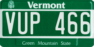 VT license plate VUP466
