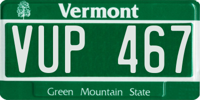 VT license plate VUP467