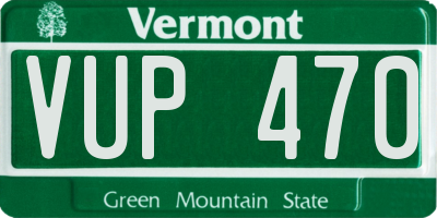 VT license plate VUP470