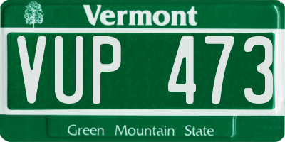 VT license plate VUP473