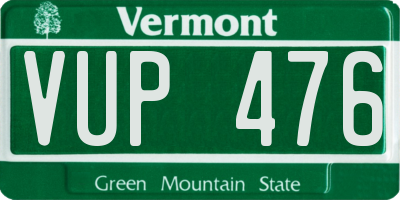 VT license plate VUP476
