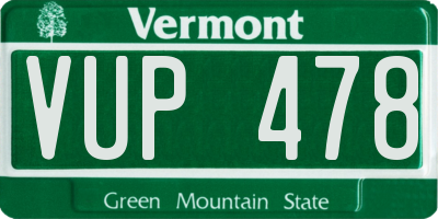 VT license plate VUP478