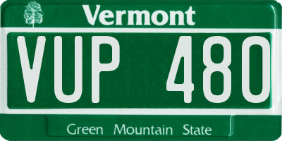 VT license plate VUP480