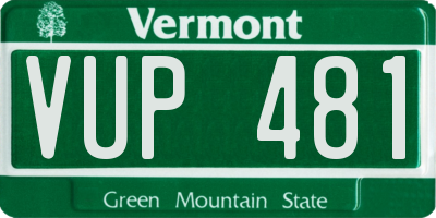 VT license plate VUP481