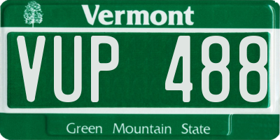 VT license plate VUP488