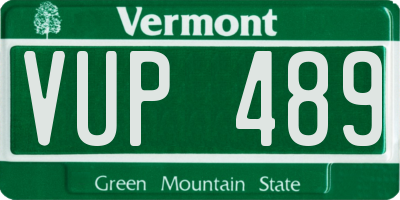 VT license plate VUP489