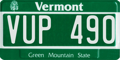 VT license plate VUP490