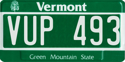 VT license plate VUP493